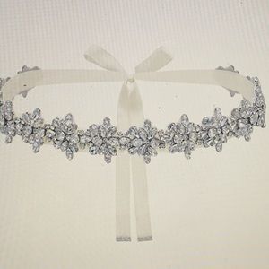Ivory Bridal belt sash with rhinestones
